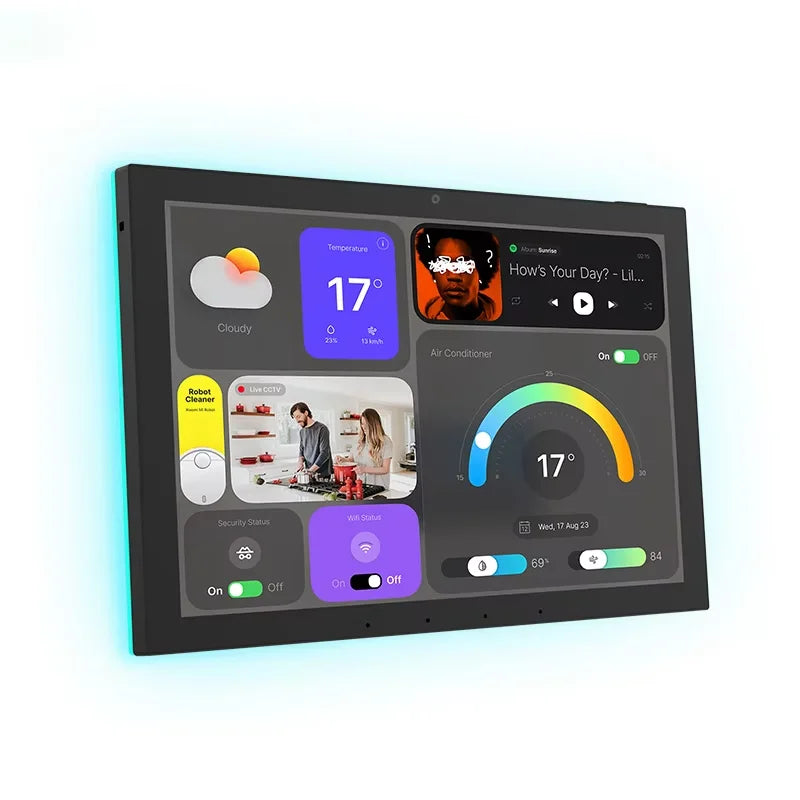 Android POE Tablet 10.1 Inch Smart Home Control Panel with MQTT,LED Lights,Google Play,Wifi,Bt,Rj45