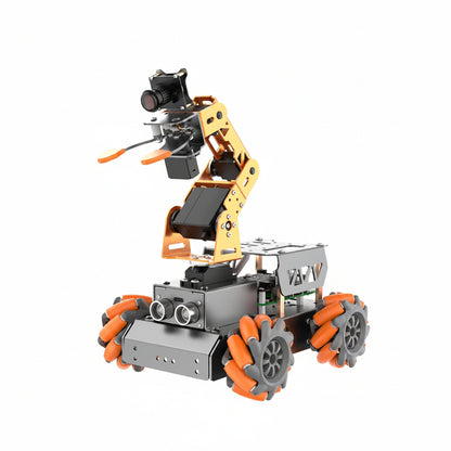 Masterpi 5DOF Robotic Arm for Raspberrypi 5 AI Vision Tracking Target Sorting Line Follow Open Source Programming Smart Robot Car Kit for Teen Adult STEM Educational Building Robot, Rpi Not Included