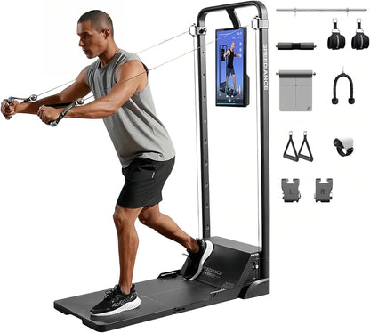 Gym Monster Smart Home Gym, Multifunctional Strength Training Machine, Smith Machine Power Cage Workout Station, Squat Rack Cable Machine, Full Body Fitness Equipment for Home Workout